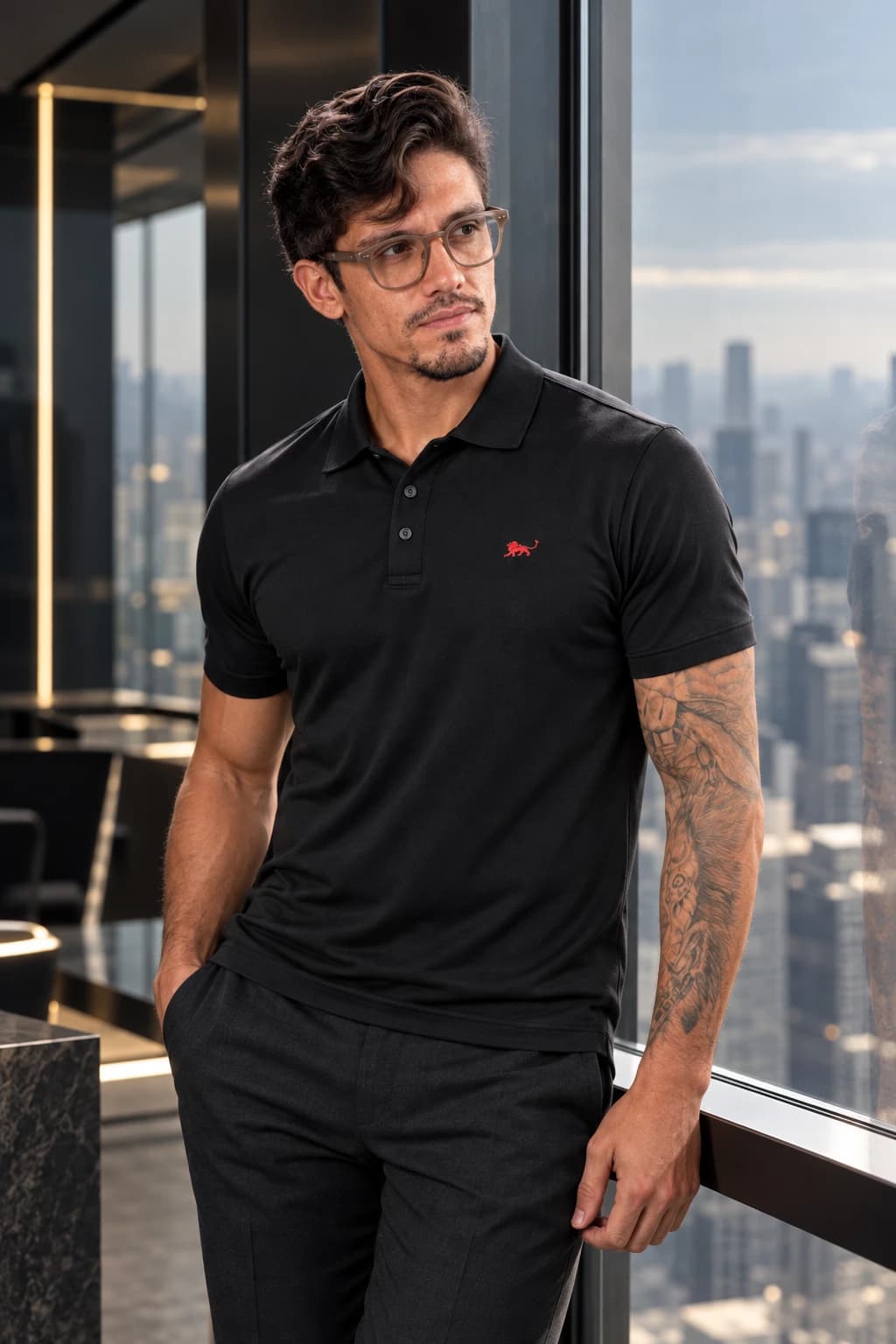 Pedro de Best Polo preta no fim do dia