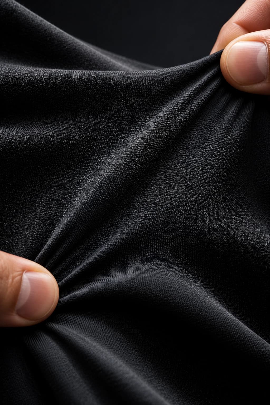 Macro do tecido da Best T-shirt preta