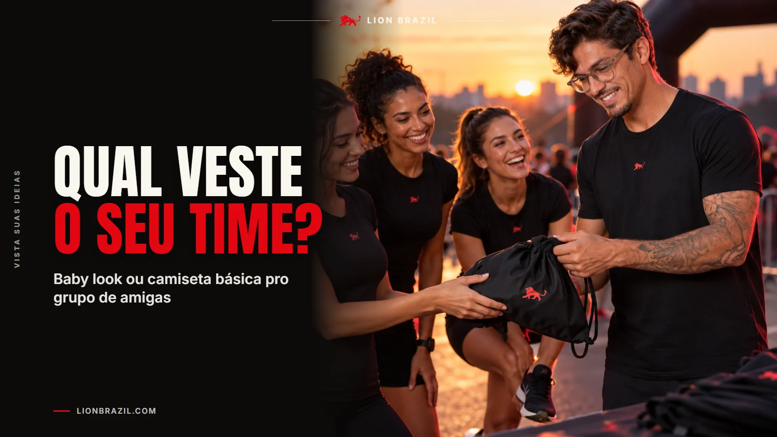 Capa com o título "Qual veste o seu time?" e Pedro Costa, fundador da Lion Brazil, de camiseta com o leão da marca.