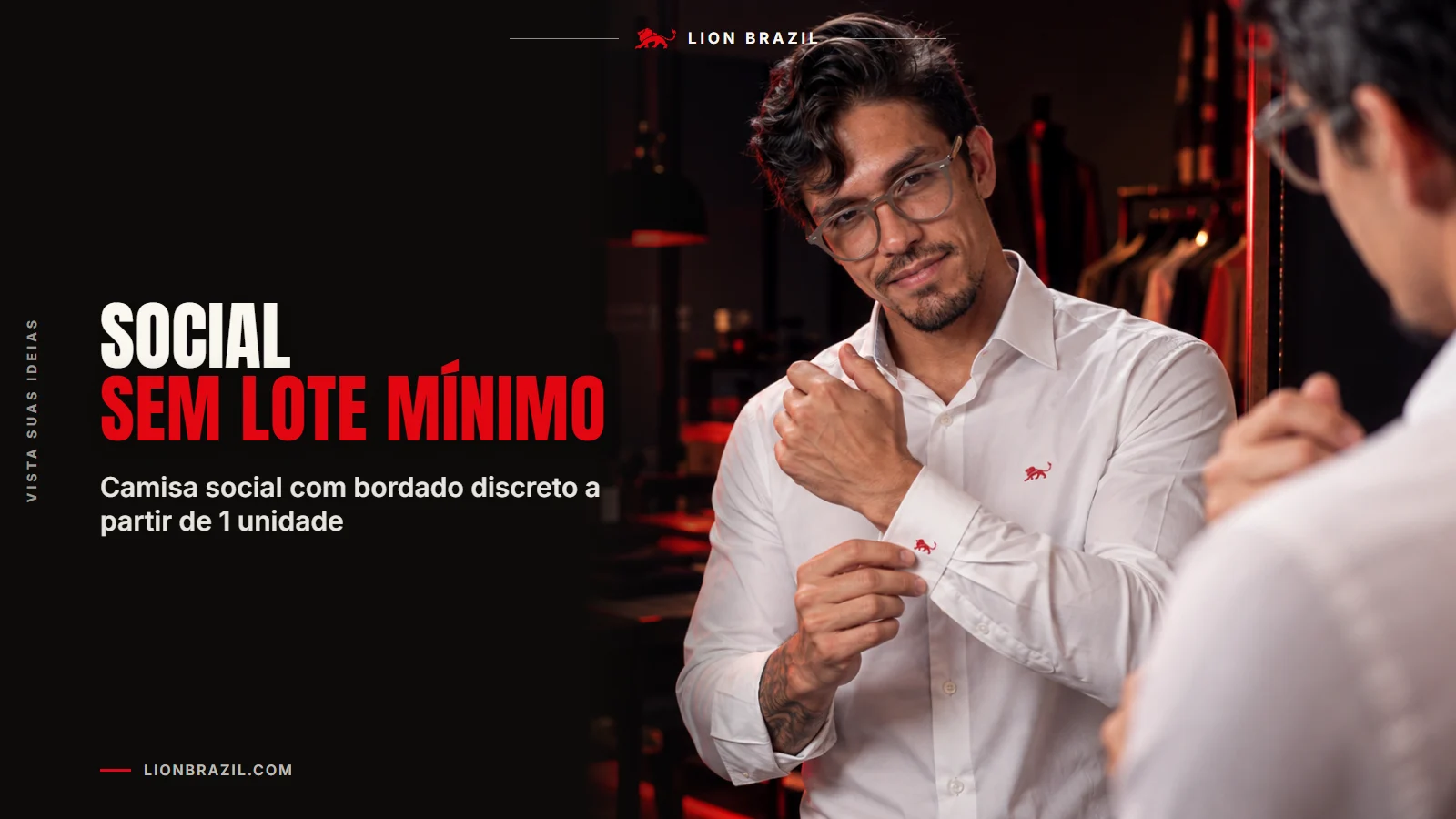 Capa com o título "Social sem lote mínimo" e Pedro Costa, fundador da Lion Brazil, de camiseta com o leão da marca.