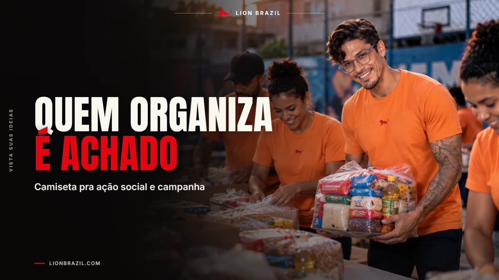 Capa com o título "Quem organiza é achado" e Pedro Costa, fundador da Lion Brazil, de camiseta com o leão da marca.