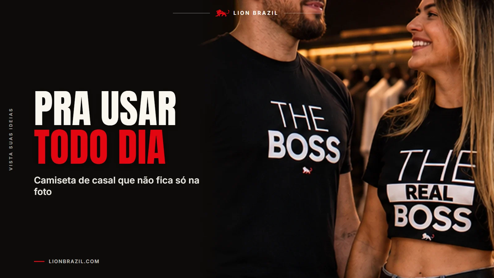 Capa com o título "Pra usar todo dia" sobre foto real de clientes da Lion Brazil.