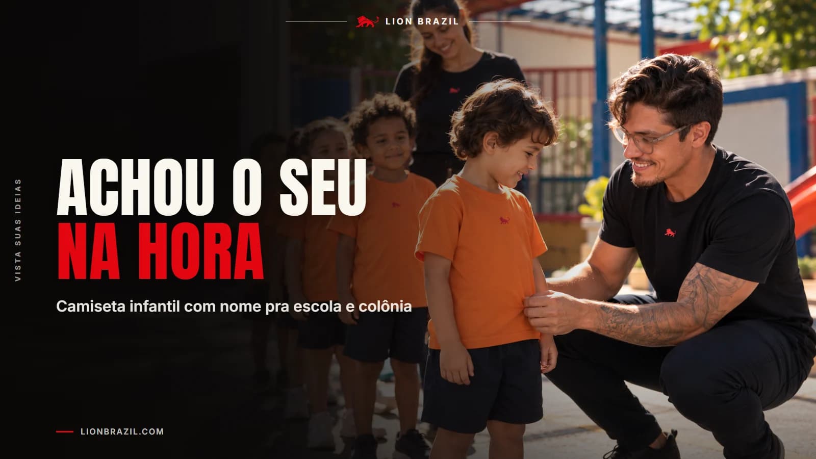 Capa com o título "Achou o seu na hora" e Pedro Costa, fundador da Lion Brazil, de camiseta com o leão da marca.
