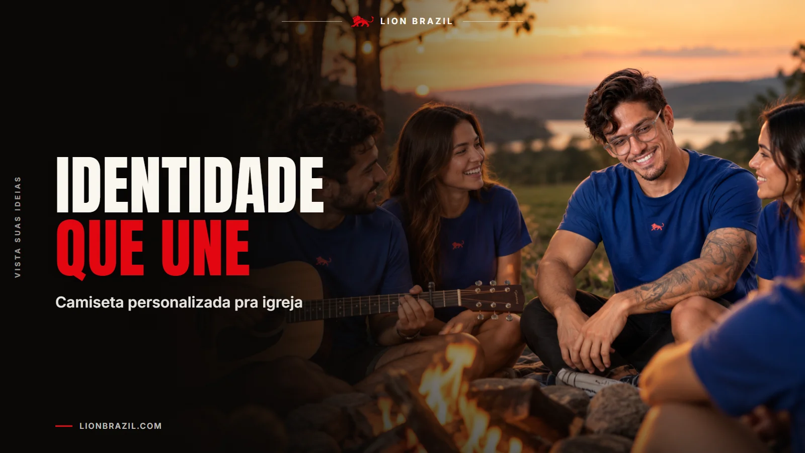Capa com o título "Identidade que une" e Pedro Costa, fundador da Lion Brazil, de camiseta com o leão da marca.