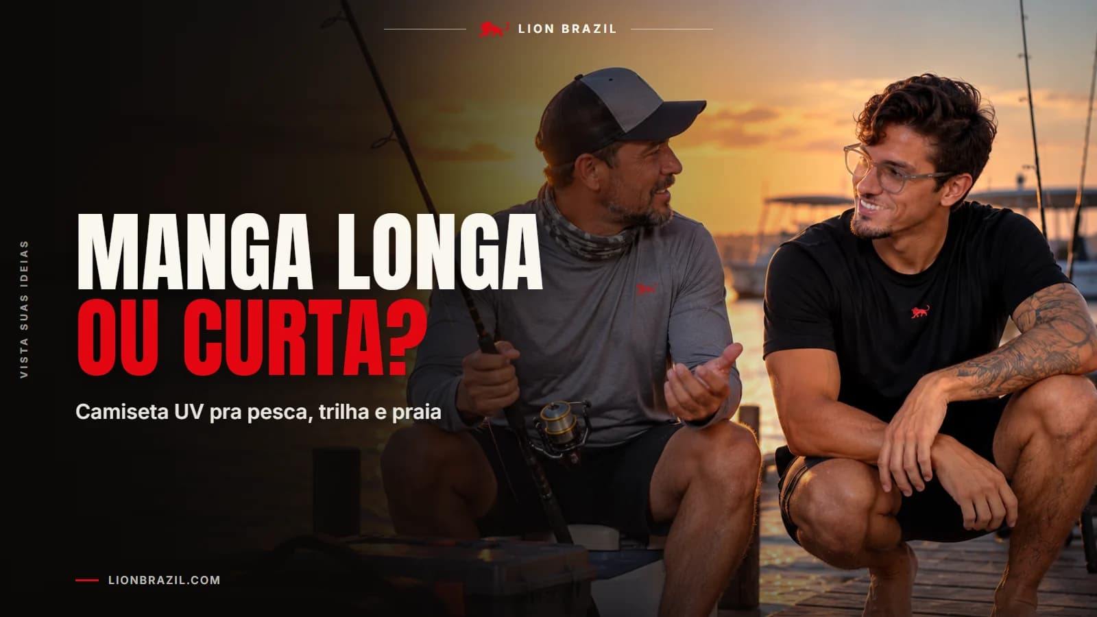 Capa com o título "Manga longa ou curta?" e Pedro Costa, fundador da Lion Brazil, de camiseta com o leão da marca.