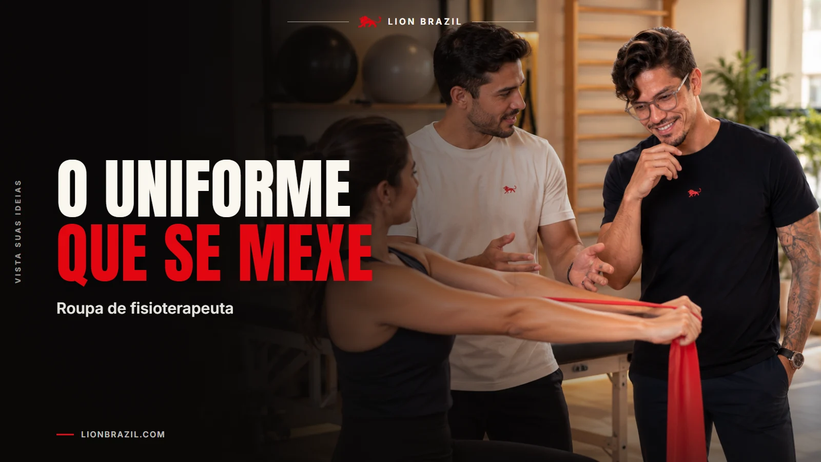 Capa com o título "O uniforme que se mexe" e Pedro Costa, fundador da Lion Brazil, de camiseta com o leão da marca.