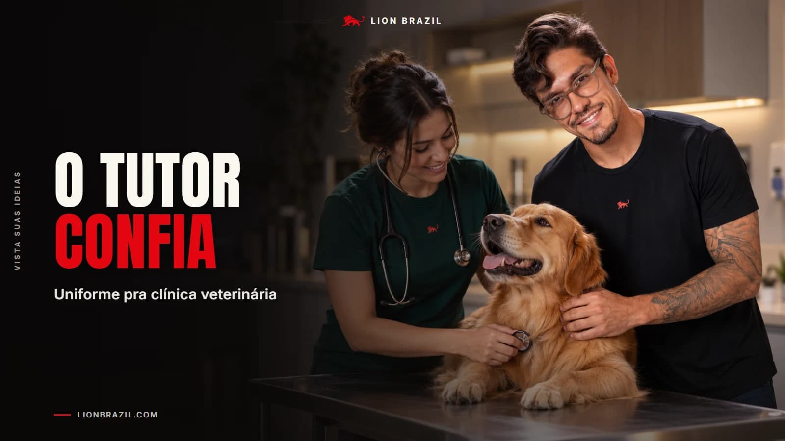 Capa com o título "O tutor confia" e Pedro Costa, fundador da Lion Brazil, de camiseta com o leão da marca.