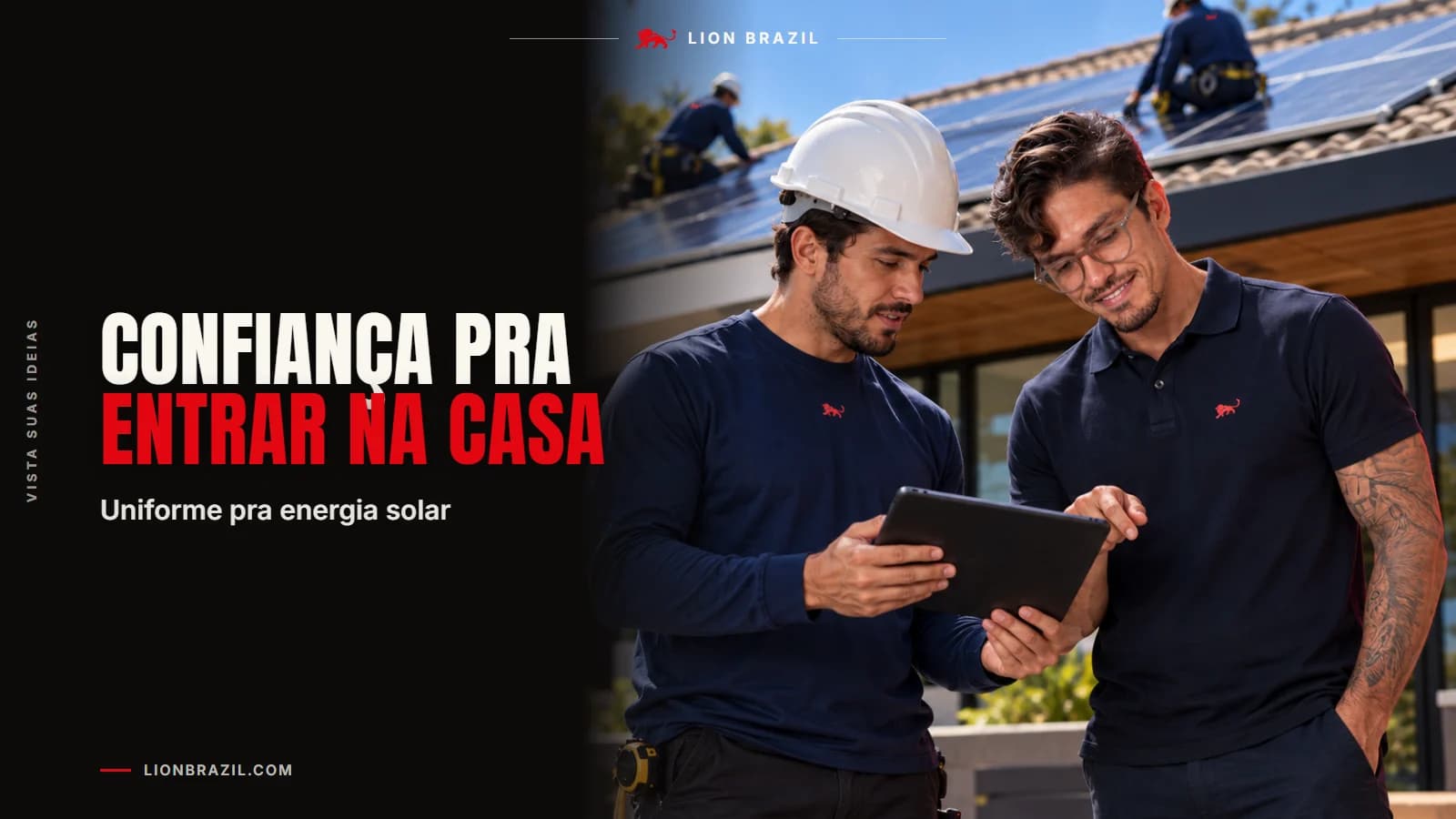 Capa com o título "Confiança pra entrar na casa" e Pedro Costa, fundador da Lion Brazil, de camiseta com o leão da marca.