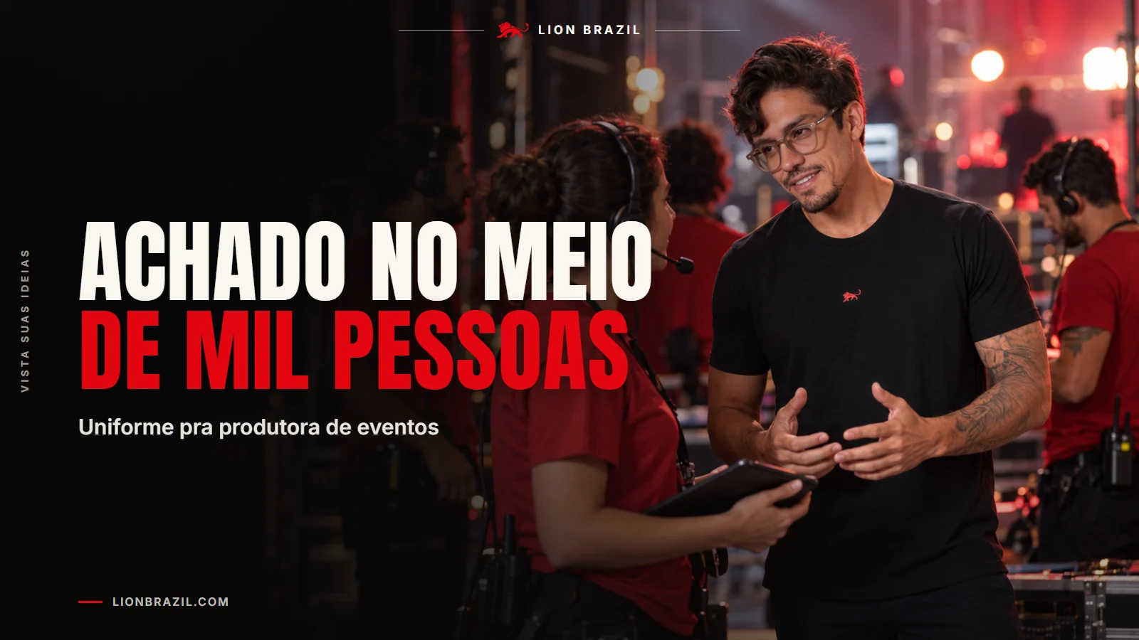 Capa com o título "Achado no meio de mil pessoas" e Pedro Costa, fundador da Lion Brazil, de camiseta com o leão da marca.