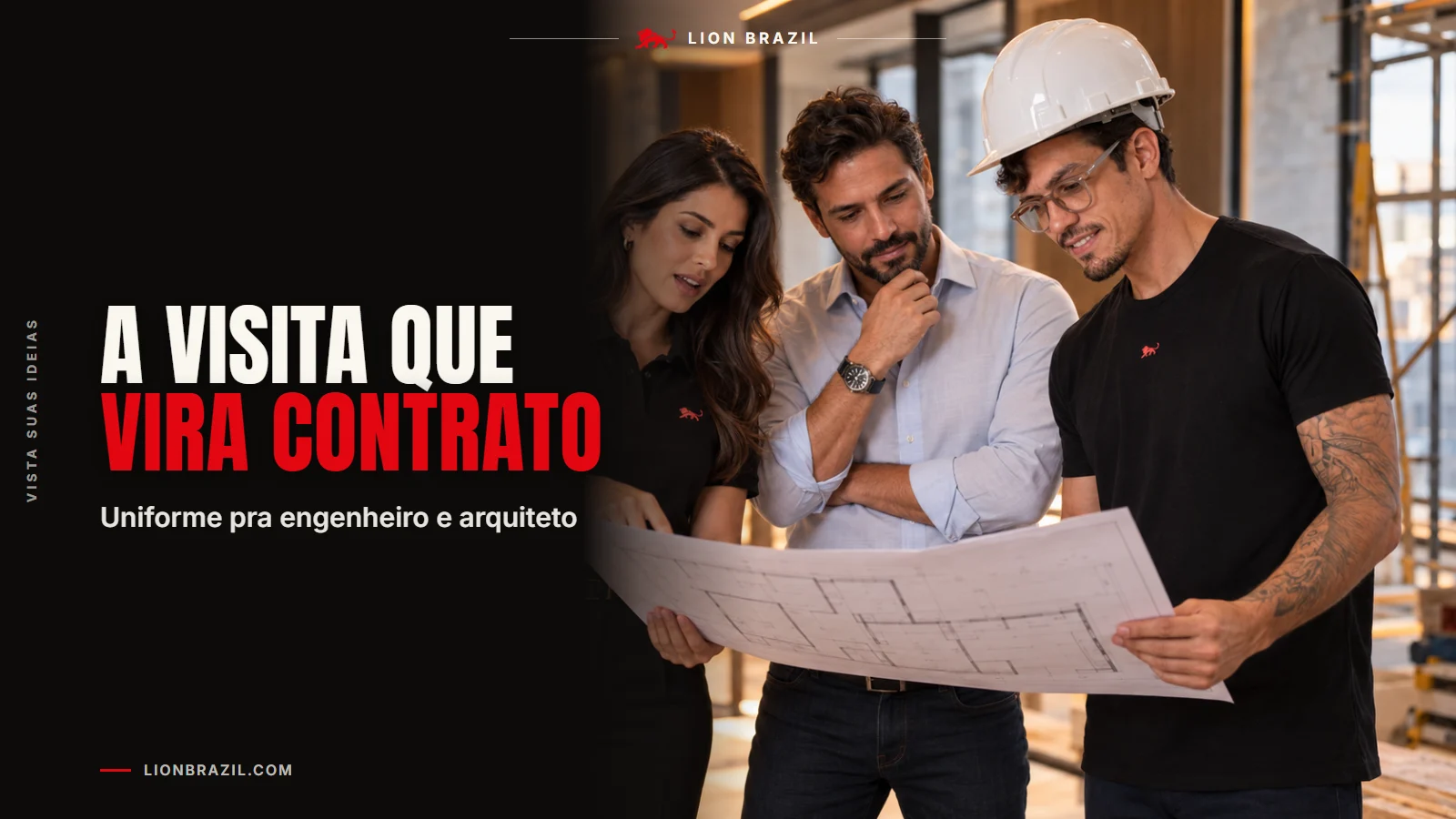 Capa com o título "A visita que vira contrato" e Pedro Costa, fundador da Lion Brazil, de camiseta com o leão da marca.