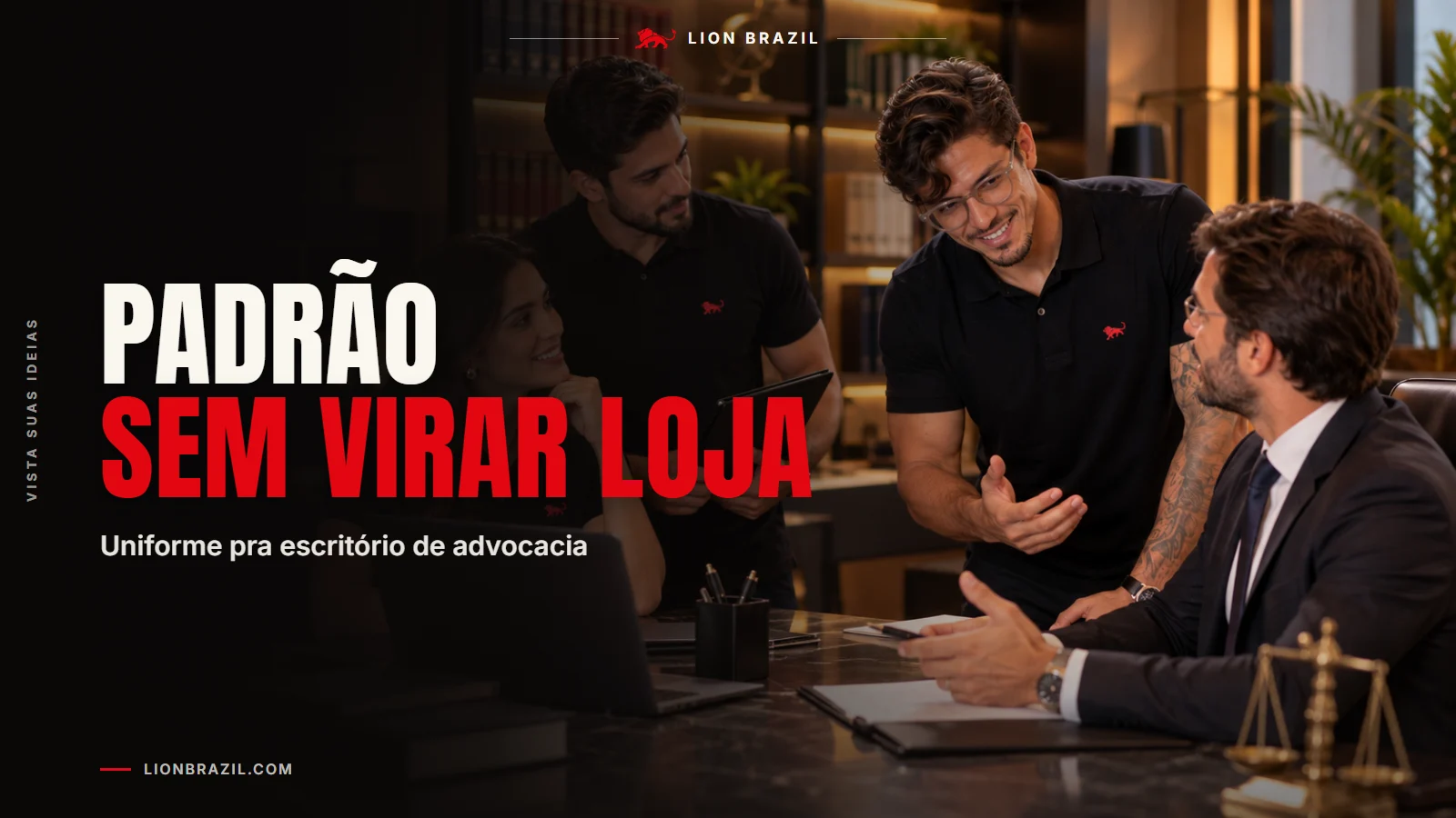 Capa com o título "Padrão sem virar loja" e Pedro Costa, fundador da Lion Brazil, de camiseta com o leão da marca.