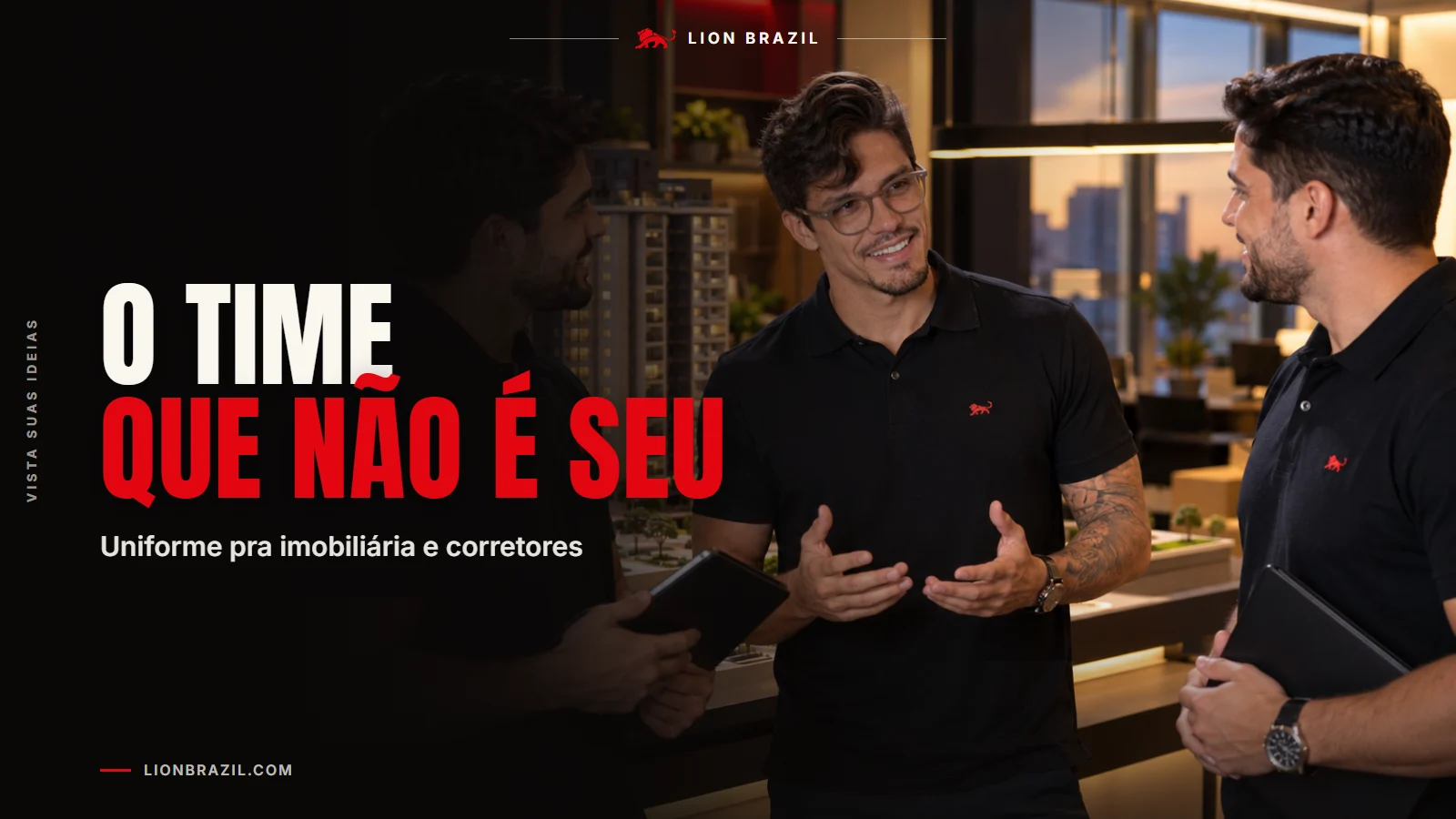 Capa com o título "O time que não é seu" e Pedro Costa, fundador da Lion Brazil, de camiseta com o leão da marca.