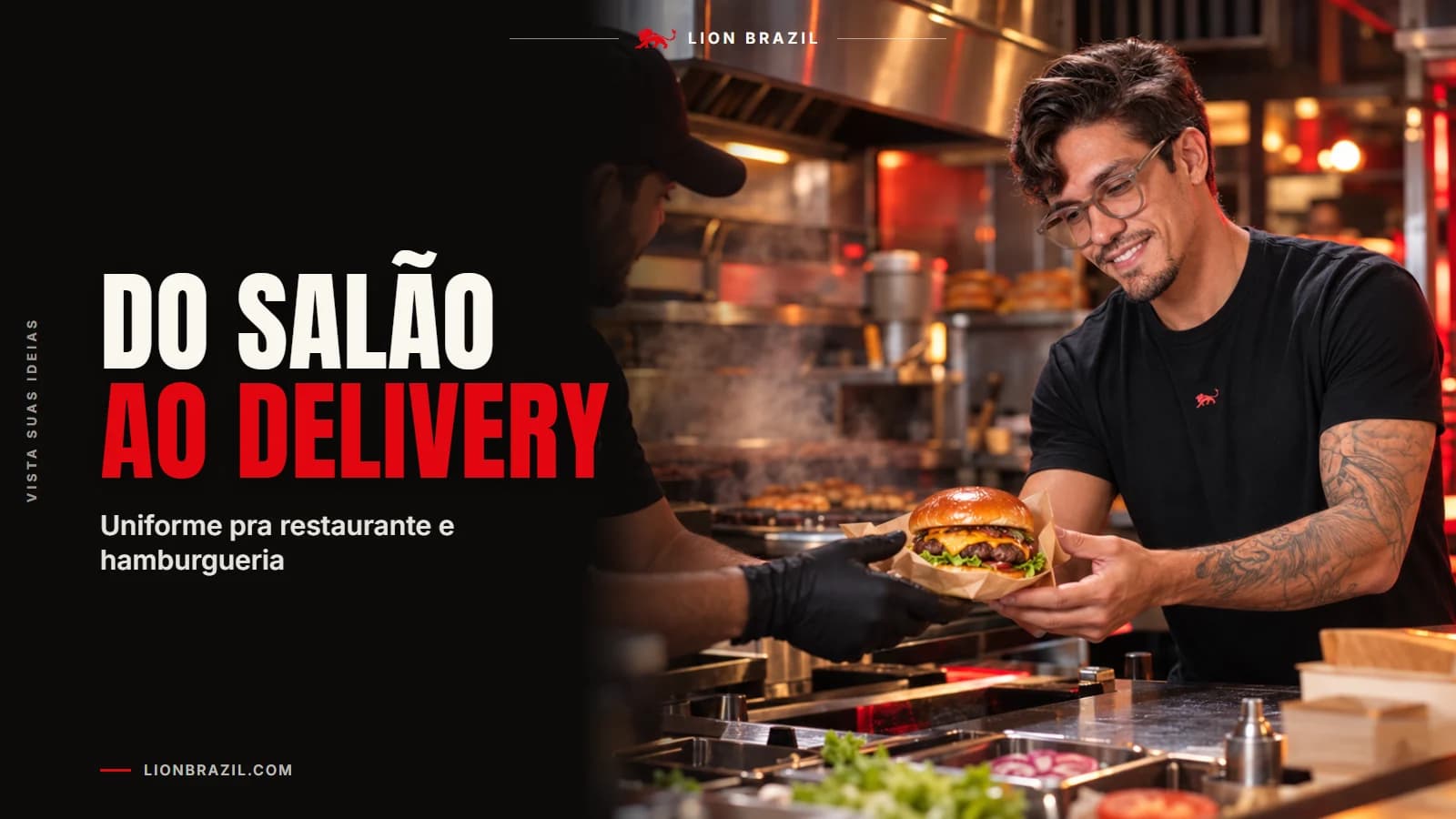 Capa com o título "Do salão ao delivery" e Pedro Costa, fundador da Lion Brazil, de camiseta com o leão da marca.