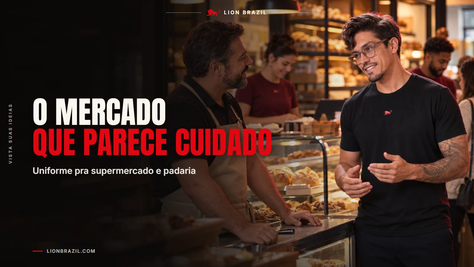 Capa com o título "O mercado que parece cuidado" e Pedro Costa, fundador da Lion Brazil, de camiseta com o leão da marca.