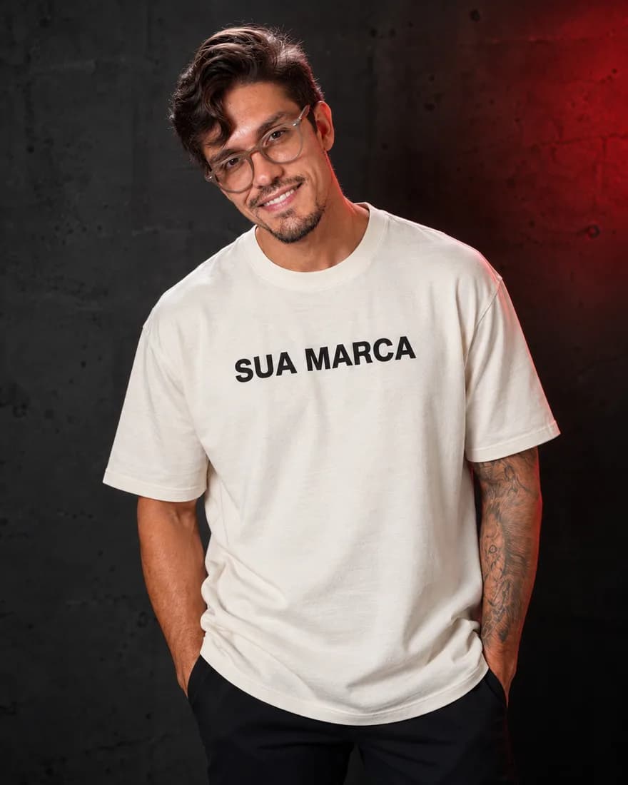 Pedro Costa de camiseta oversized off-white estampada com SUA MARCA
