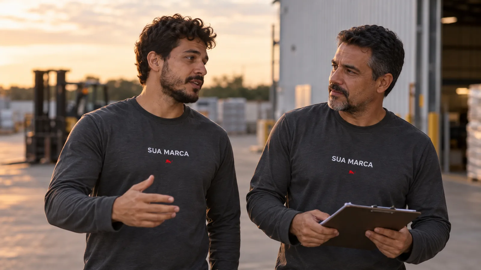 Camisa de manga longa usada como uniforme, peça indicada para atividade ao ar livre.