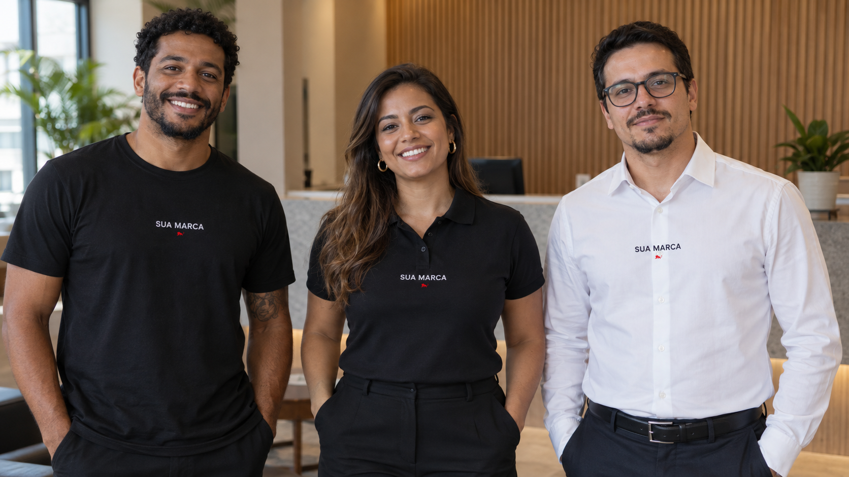 Camiseta preta personalizada com estampa de traço fino, bem definida.