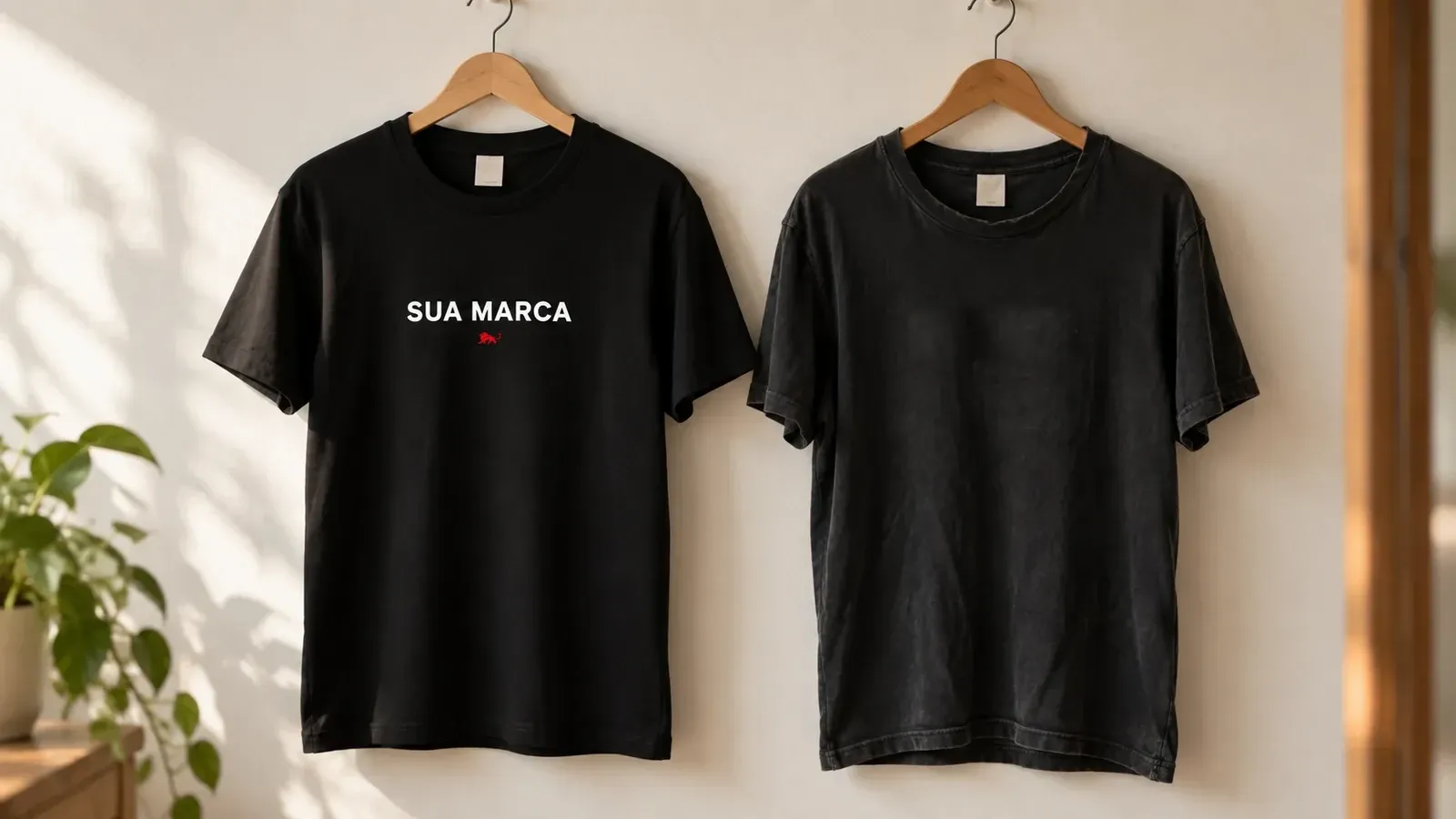 Camiseta personalizada em close, mostrando o tecido e o acabamento da peça.